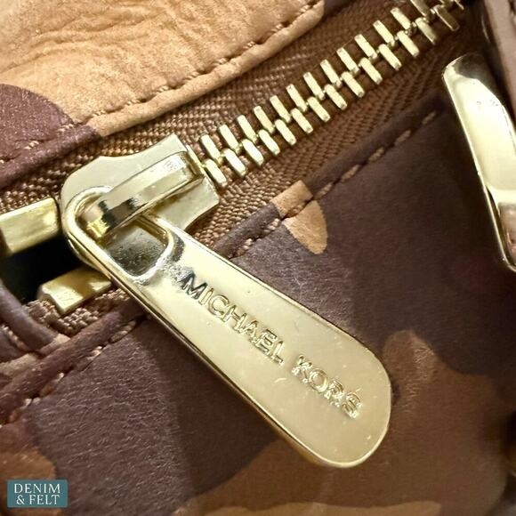 Michael Kors Camouflage Satchel Bag with Gold Hardware & MK Charm Purse ~ RARE! - Picture 10 of 14